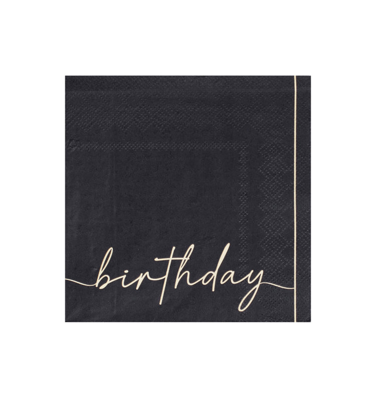 Servetėlės juodos "birthday"