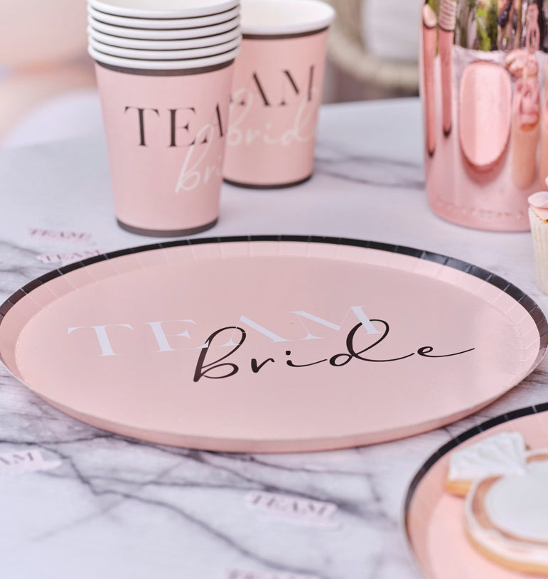 Lėkštutės rožinės "Team bride"