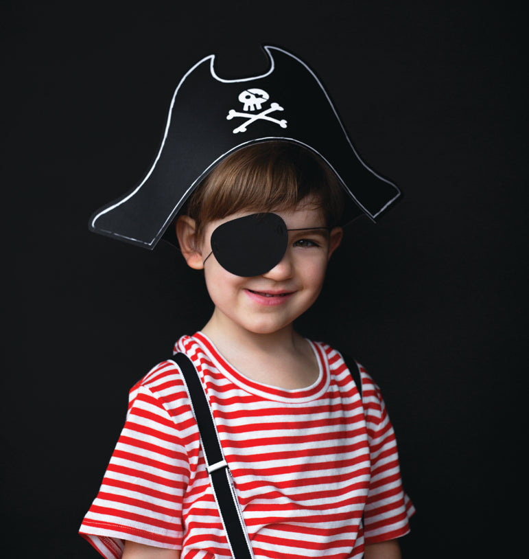 Pirato kepurė ir akies raištis