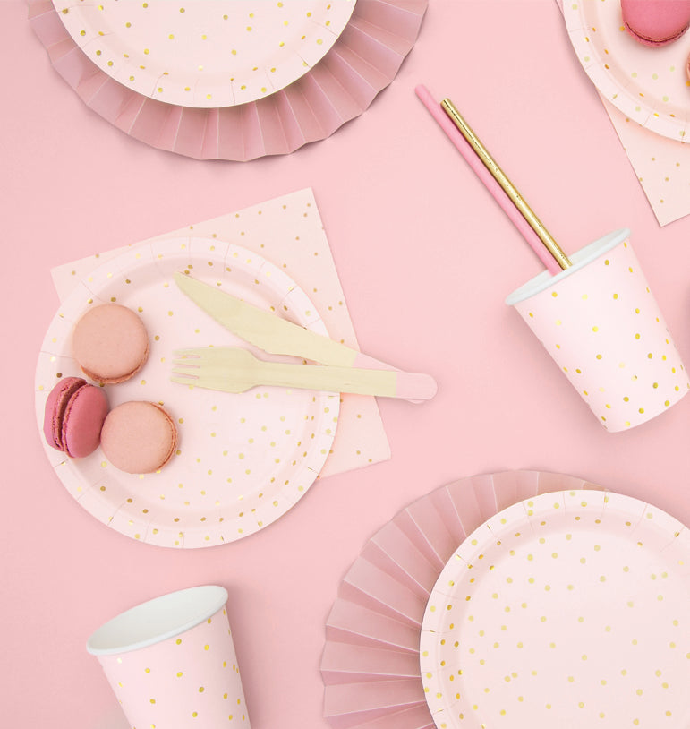 Servetėlės, rožinės taškuotos