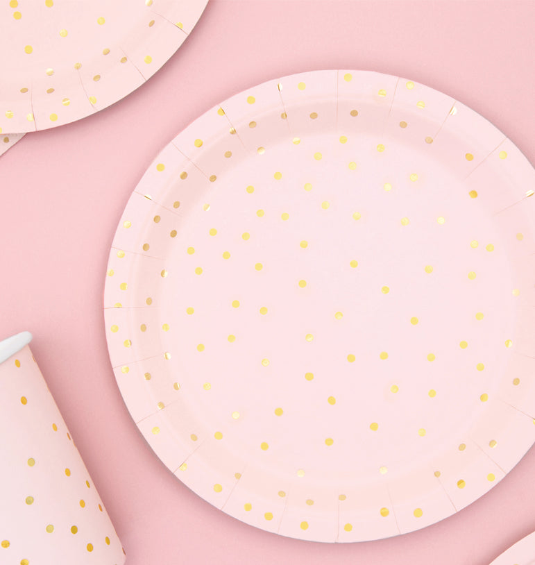 Lėkštutės, rožinės taškuotos