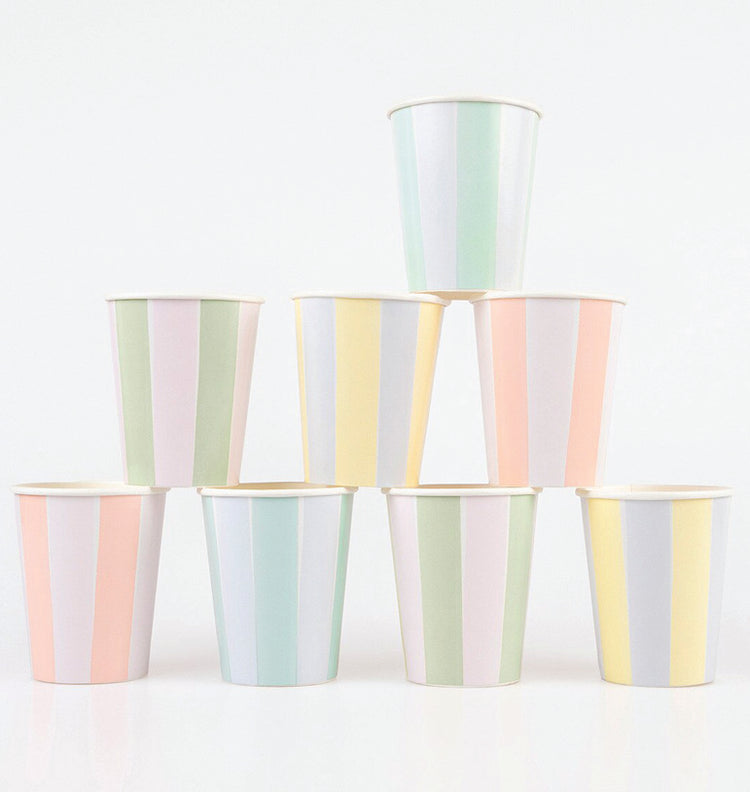 Puodeliai "Pasteliniai dryžiai"