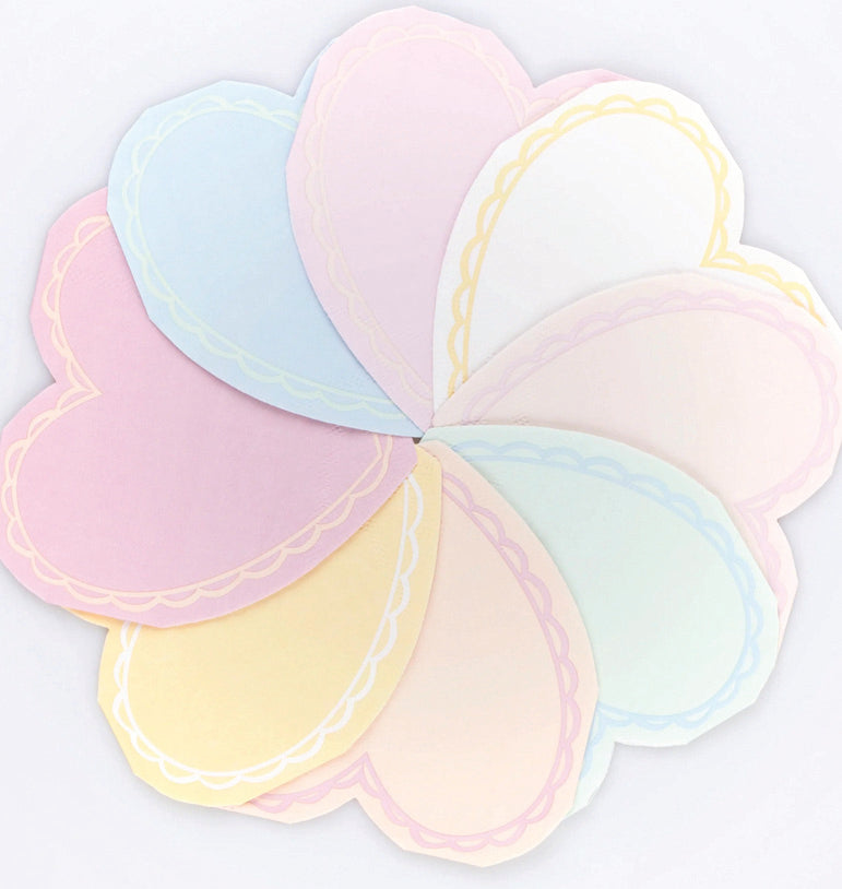 Servetėlės "Pastelinės širdelės"