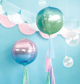 Folinis balionas Ombre, žalias-mėlynas